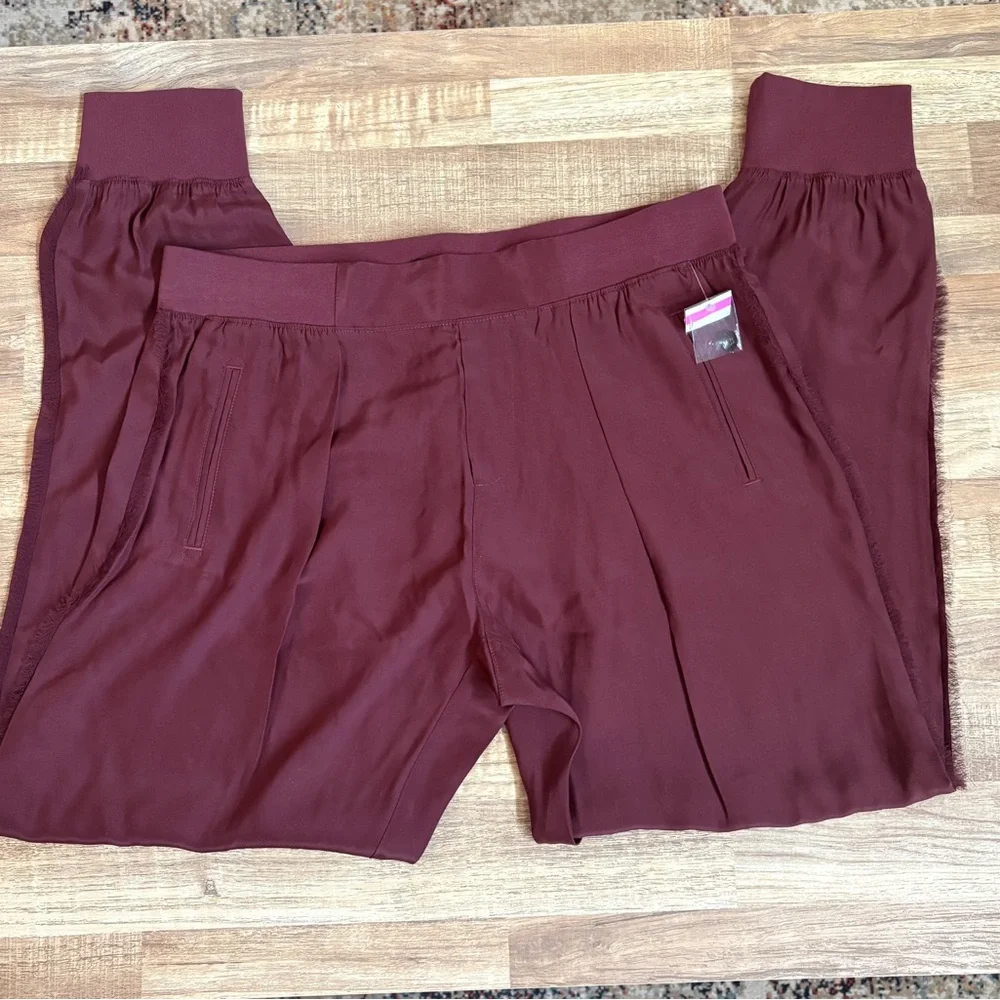 ATM Silk Charmeuse Frayed Trim Joggers - NEW! - Picture 15 of 17